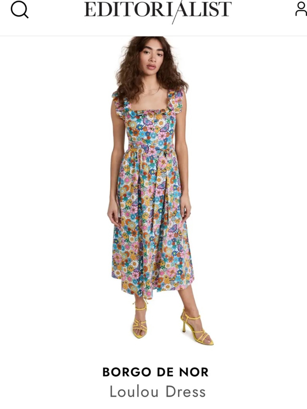 B-11 Borgo de Nor Lou Lou Good Vibes Pale Blue Floral Midi Dress - Picture 11 of 12